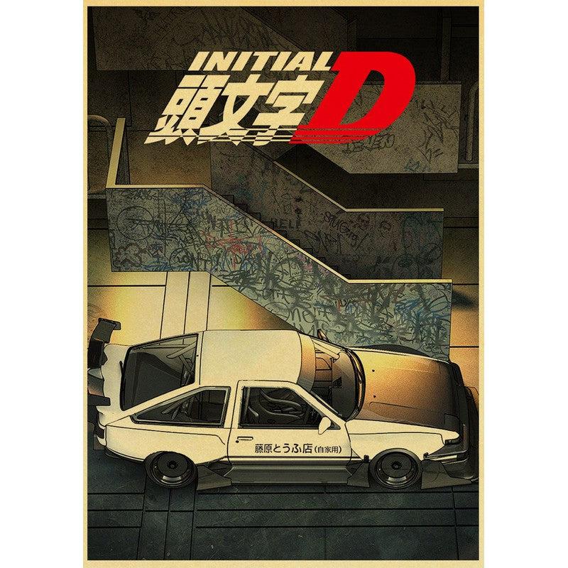 Initial D Racing Anime Posters | Fuel Your Passion with Artful Retro Collections for Home Decor